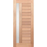 Textured double-glazed glass in wood finish door