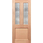 Durable wooden door with vintage Cathedral insert