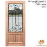 Solid Timber Vgroove Glass Entry Door
