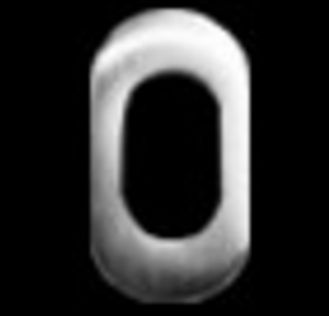 Gray '0' digit on a black background