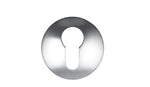Metallic keyhole cover on a white background