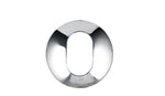 Chrome letter 'O' on a white background