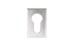 Metallic keyhole cover on a white background