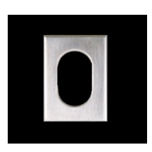 Metallic oval object on a black background