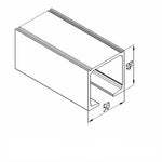 Technical line drawing of a rectangular metal channel profile with dimension annotations 50 and 80, plus the text '400F' and a faint footer reading 'FINER FITTINGS IMAGE COPYRIGHT'.