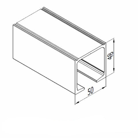 Technical line drawing of a rectangular metal channel profile with dimension annotations 50 and 80, plus the text '400F' and a faint footer reading 'FINER FITTINGS IMAGE COPYRIGHT'.