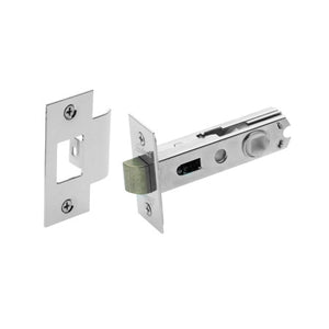 Metal door latch on a white background