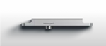 Stainless steel range hood on a white background