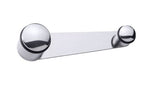Chrome double robe hook on a white background