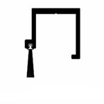 A black line drawing showing a curtain rod and hanging tassel, with the text '98C' below and a faint 'Finer Fittings Image Copyright' watermark at the bottom on a white background.