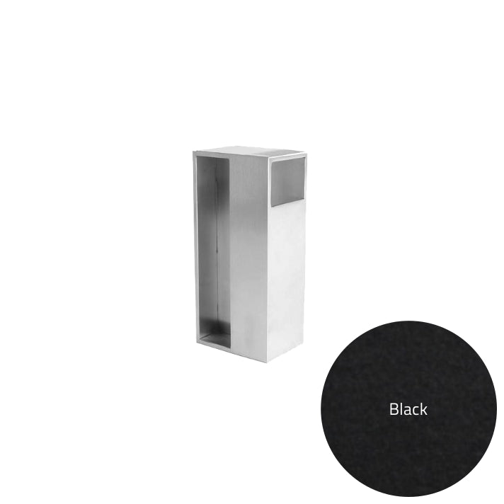 Metallic cube with a black circular swatch labeled 'Black' on a white background