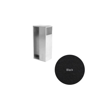 Metallic cube with a black circular swatch labeled 'Black' on a white background