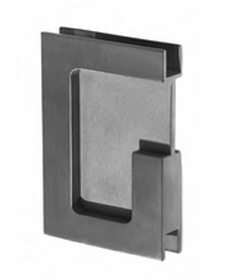 Metallic door handle on a white background