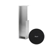 Metallic stand with a black swatch labeled 'Black' on a white background