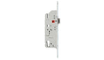 Electrical outlet with multiple sockets on a white background