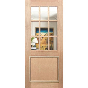 BAL29 Half French 9L1P Entrance Door - Toughened Glass