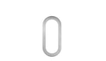 Silver oval object on a white background