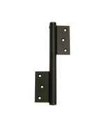 Black metal hinge on a transparent background