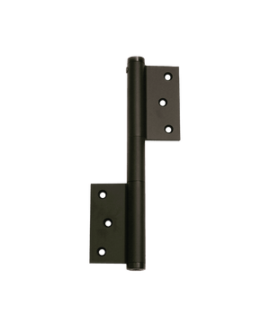 Black metal hinge on a transparent background