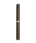 Dark brown pen with silver clip on a transparent background
