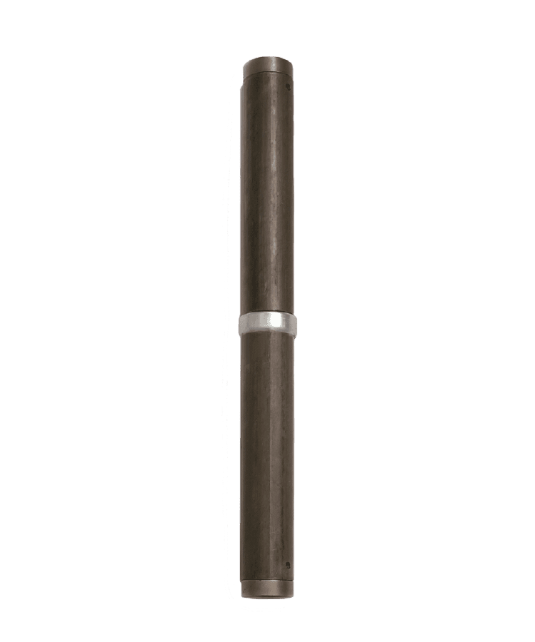 Dark brown pen with silver clip on a transparent background