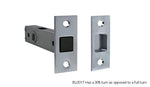 Metal door handle and lock mechanism on a white background