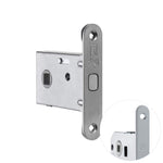 Metal door lock mechanism on a white background