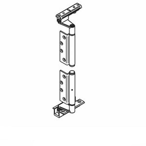Black and white line drawing of a hinge pivot set, showing two separated hinge halves with mounting brackets and text reading 'No. 8WC1-80H PIVOT SET' on a white background.