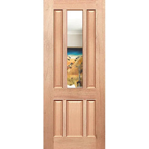 Wood door with high-clarity glass insert