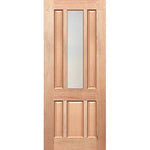 Natural timber door with privacy glass insert