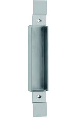Metal door handle on a white background