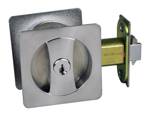 Nidus Sliding cavity door square backplate entrance set incl. end pull satin chrome Visual pack