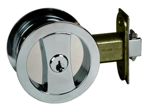 Nidus Sliding cavity door round backplate entrance set incl. end pull polished chrome Visual pack
