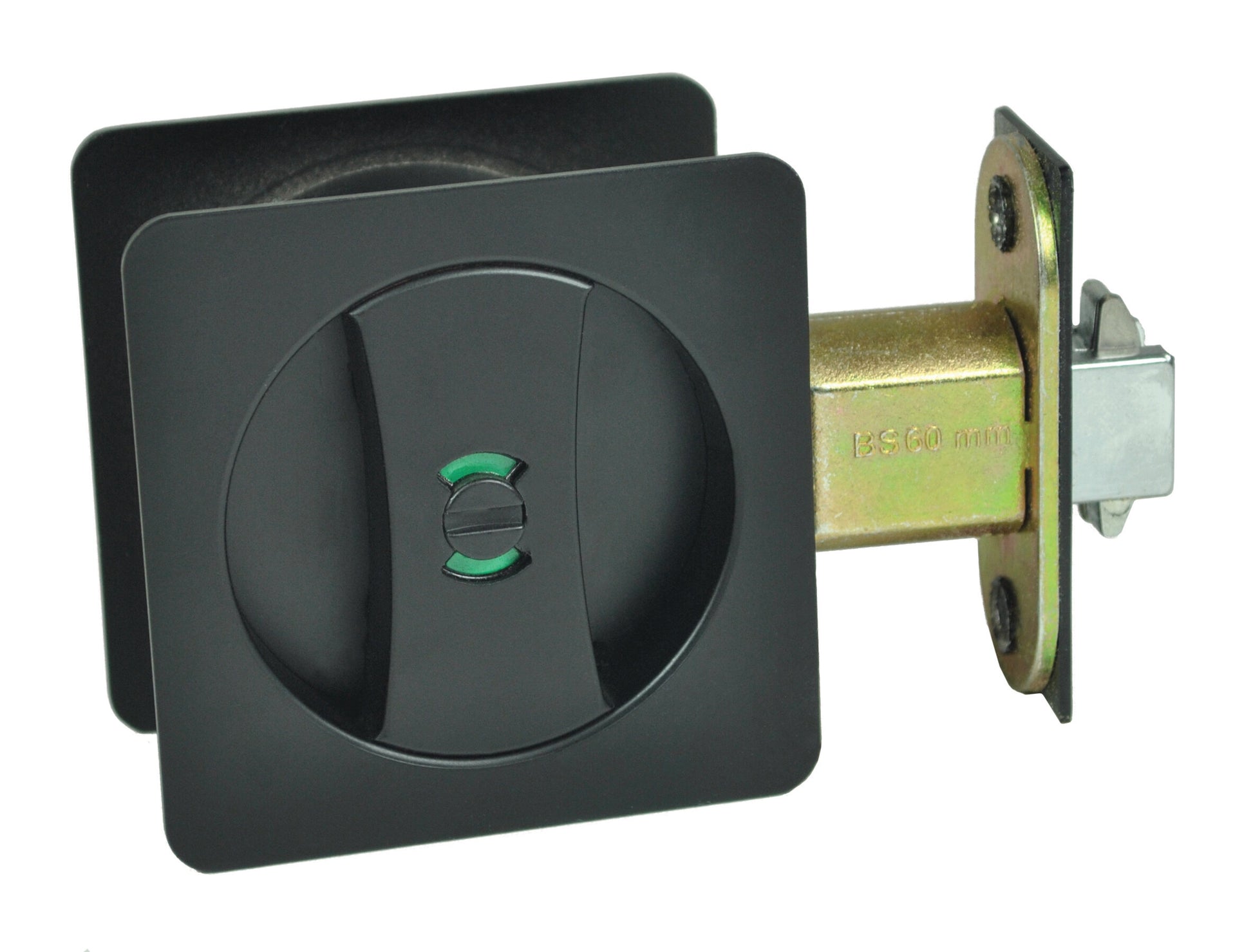 Nidus Sliding cavity door square backplate privacy set incl. end pull matte black  Visual pack