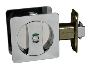 Nidus Sliding cavity door square backplate privacy set incl. end pull polished chrome Visual pack