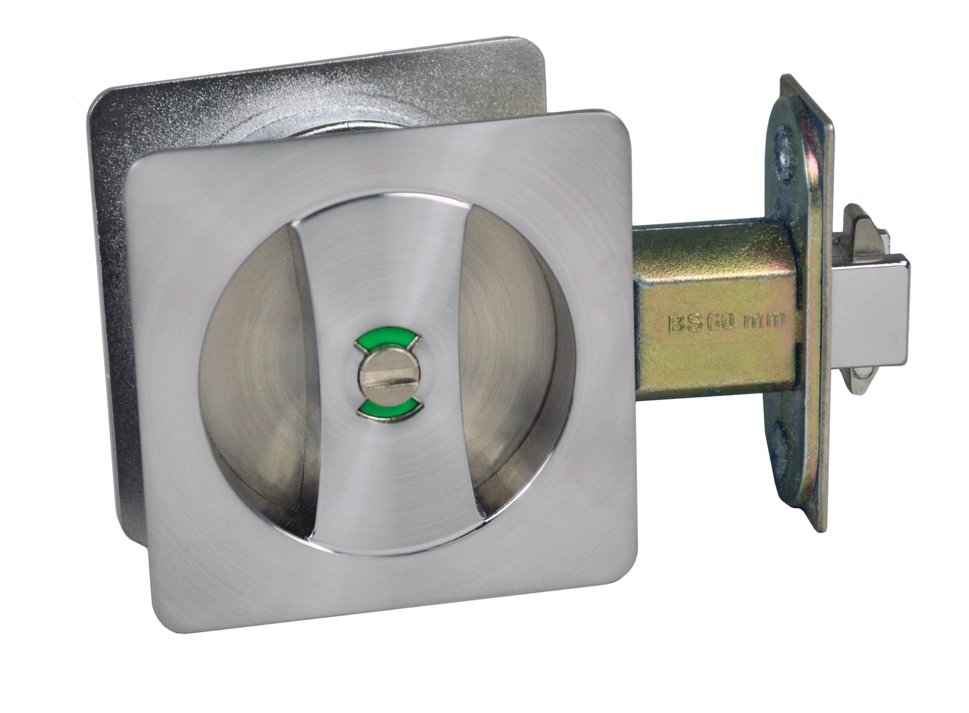 Nidus Sliding cavity door square backplate privacy set incl. end pull satin chrome Visual pack