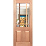 Natural wood door with light-passing panel