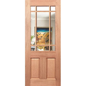 Natural wood door with light-passing panel