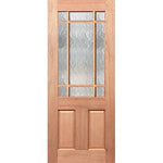 Cathedral textured panel in timber entry