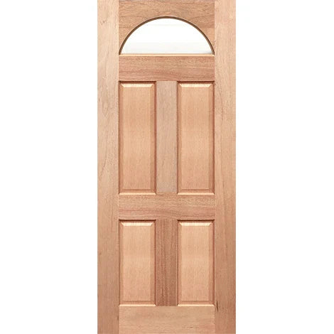 Front door with modern laminated clear pane