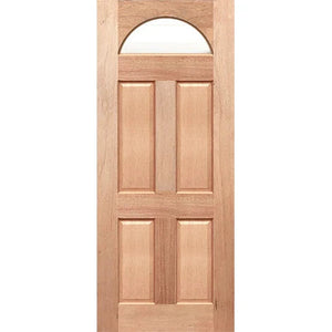 Front door with modern laminated clear pane