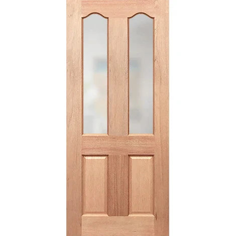 Translucent privacy glass in entrance door