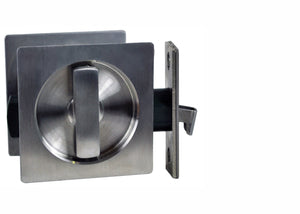 Nidus Sliding cavity door square backplate privacy set incl. end pull stainless steel