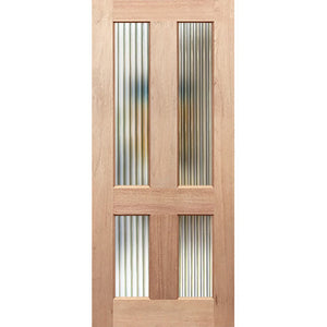 Colonial 4G Entrance Door - Seadrift, Narrowline & Flame Glass