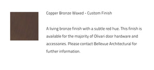 Copper Bronze Waxed color swatch with text description on a white background