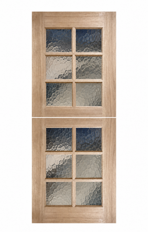 Dutch Double 6L Internal Door - Decorative Textured Glass