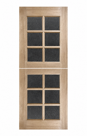 Dutch Double 6L Internal Door - Decorative Textured Glass