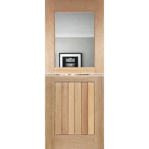 Dutch-1G-Vgroove Entrance Door - Decorative Glass