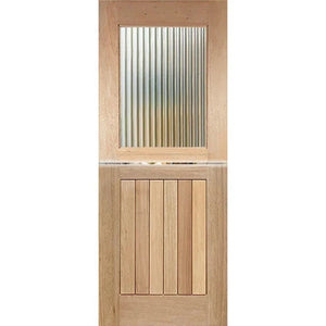 Dutch-1G-Vgroove Entrance Door - Toughened Glass