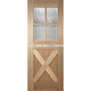 Dutch-4L-Cross Entrance Door - Decorative Glass